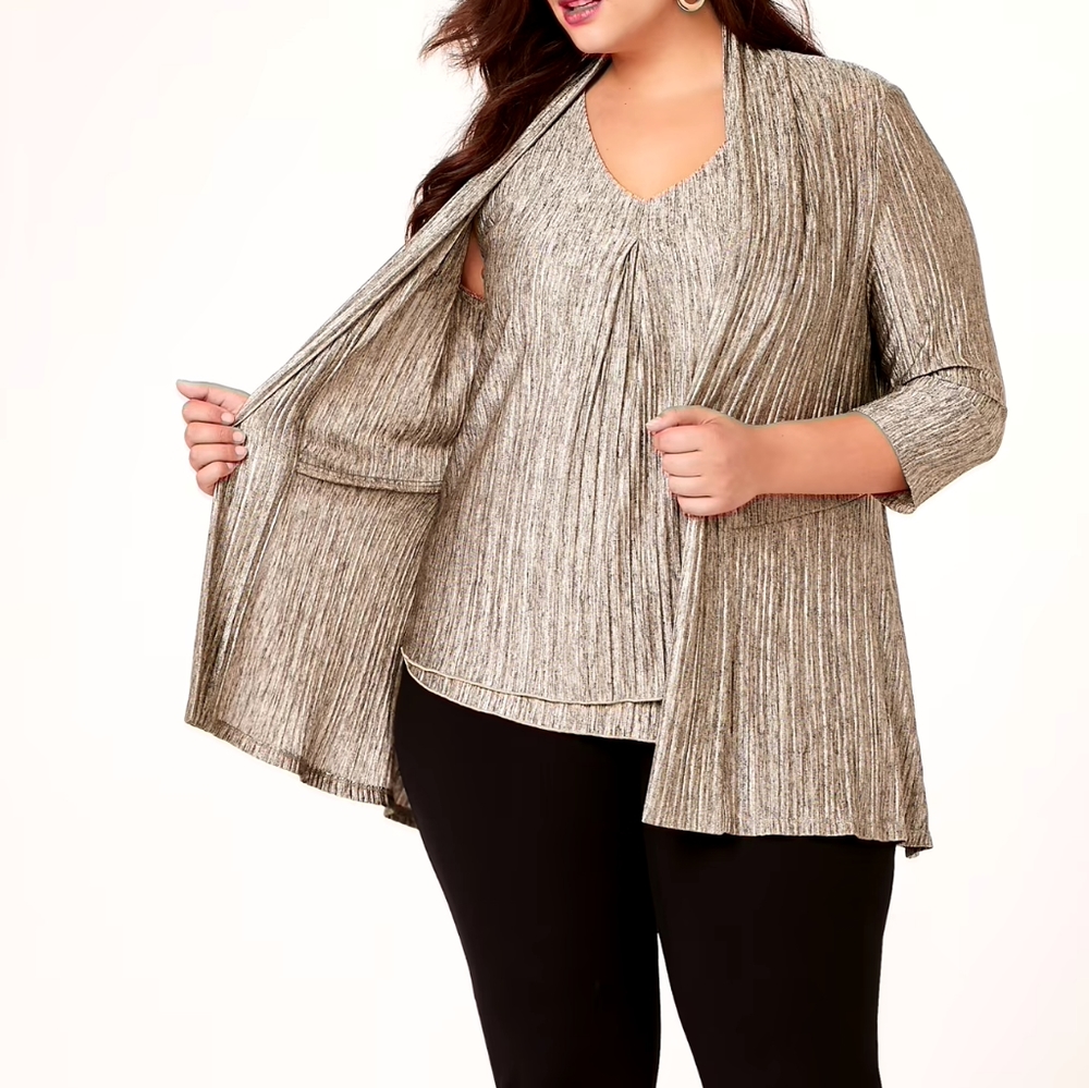 🍁Frank Lyman Metallic Top